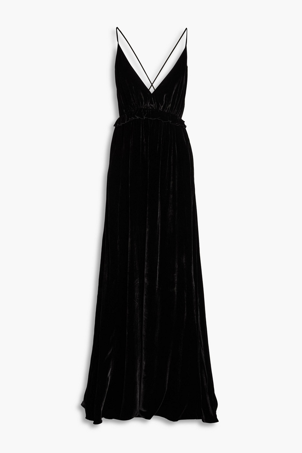 Lavinia ruffled velvet gown