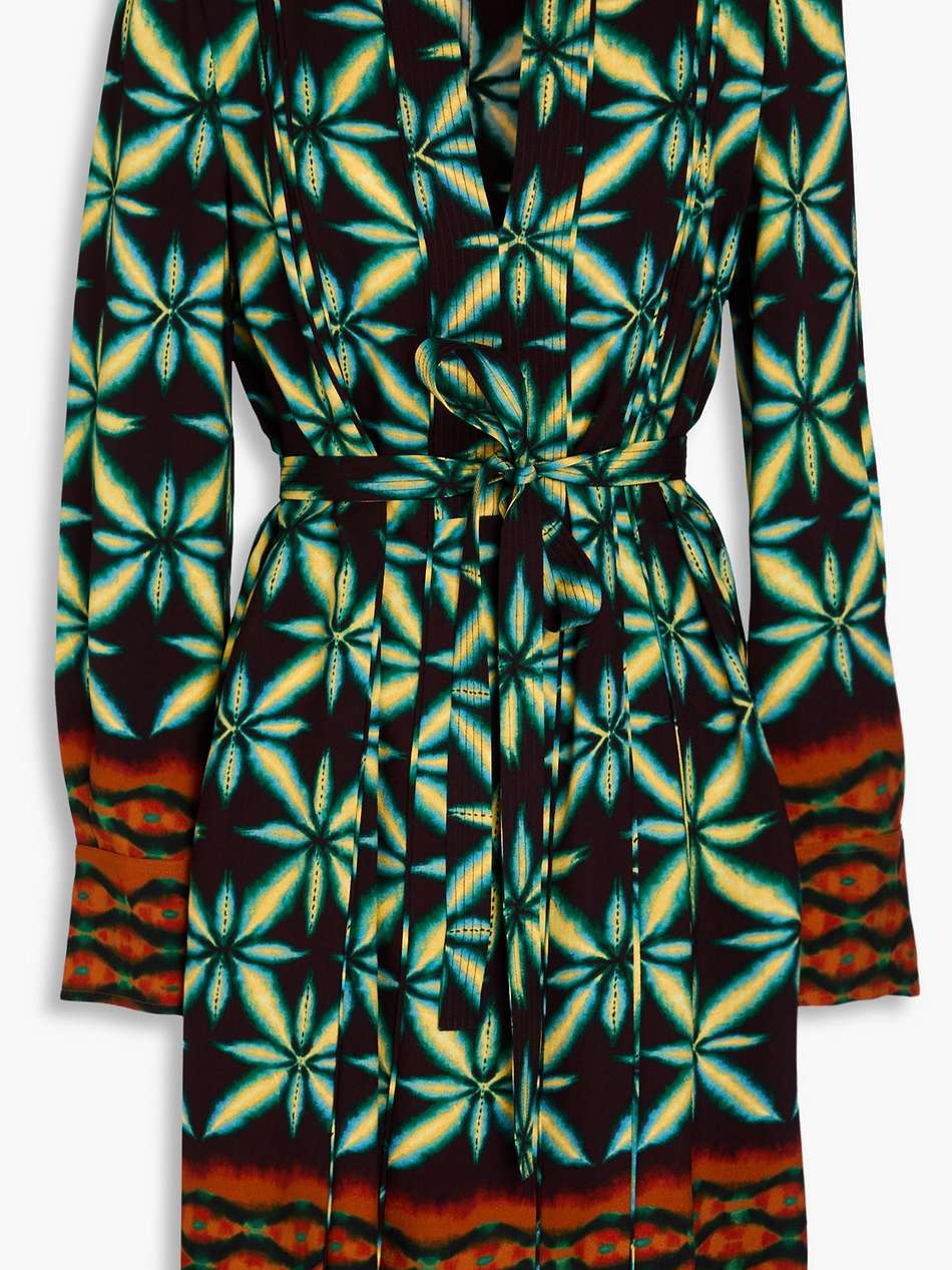 daisy printed crepe mini dress