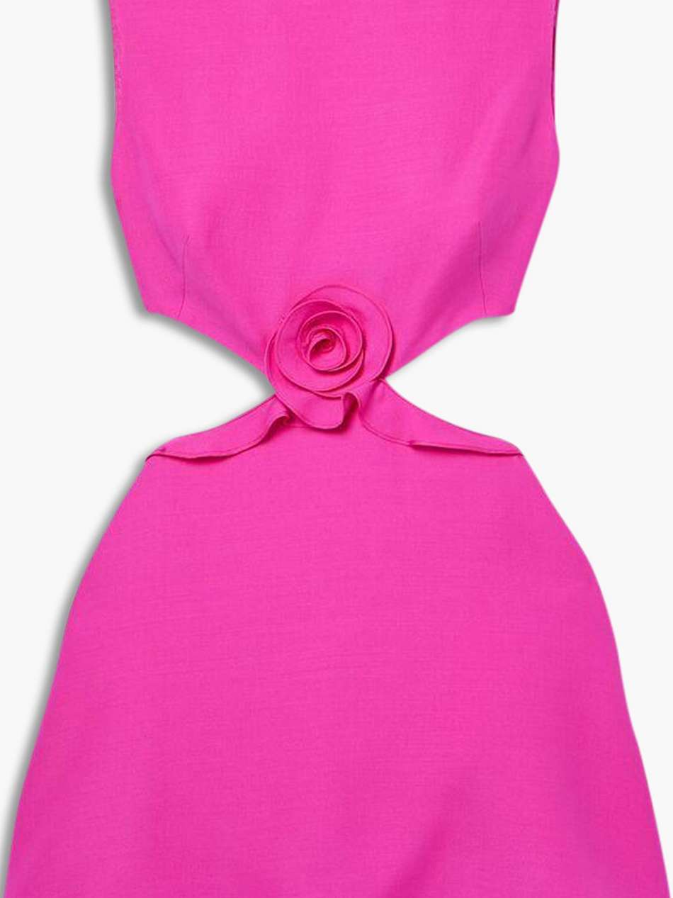 cutout appliquéd wool and silk-blend crepe mini dress