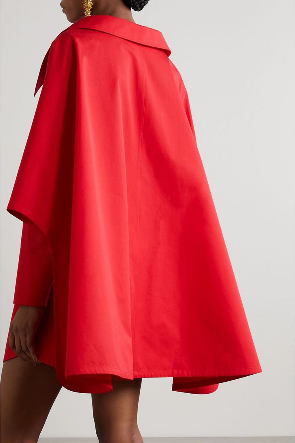 VALENTINO GARAVANI Cape-effect cotton-poplin mini shirt dress