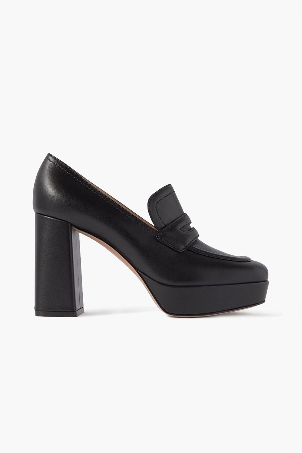 120 leather platform pumps