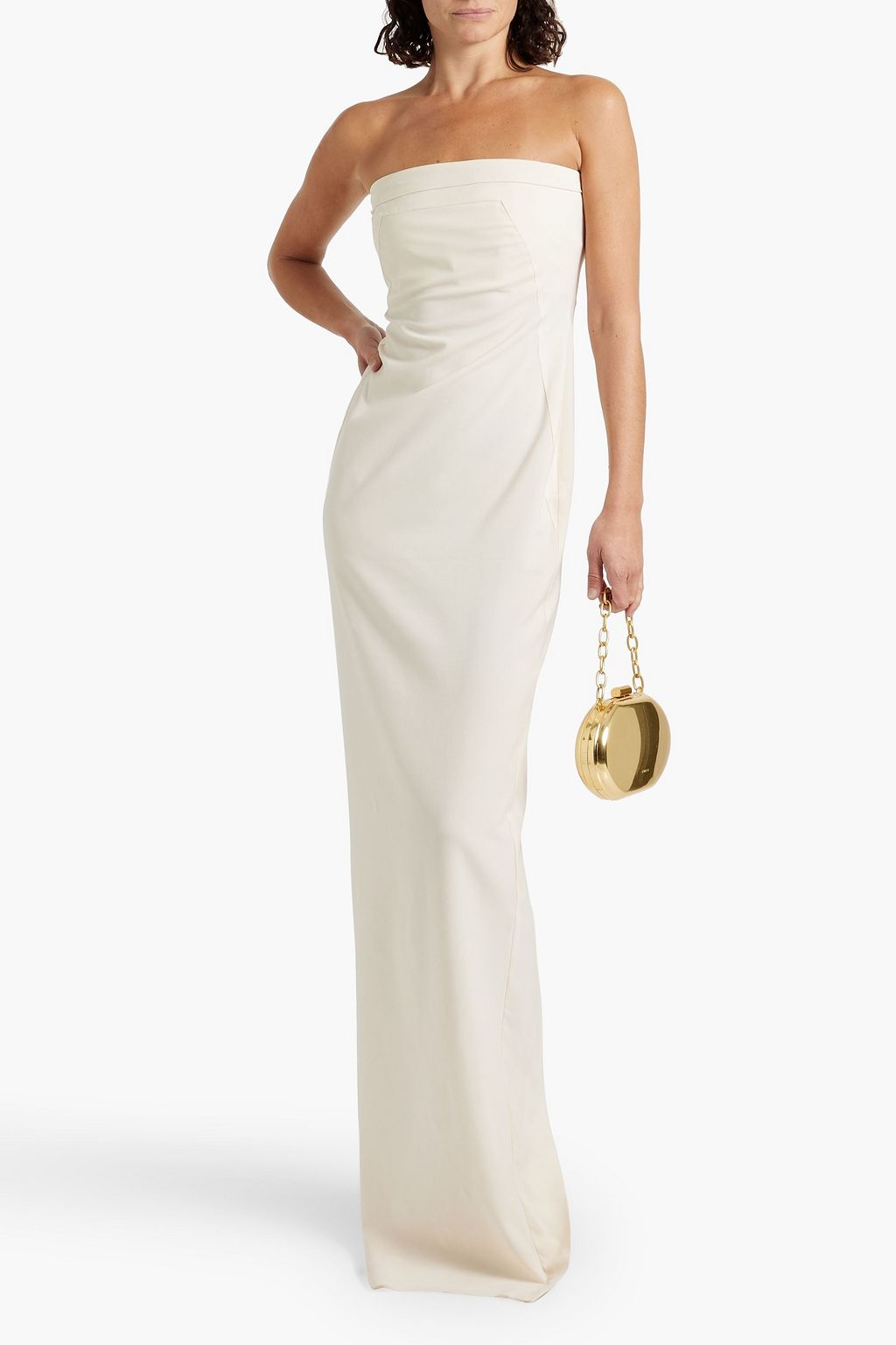 RICK OWENS Strapless wool blend crepe gown THE OUTNET