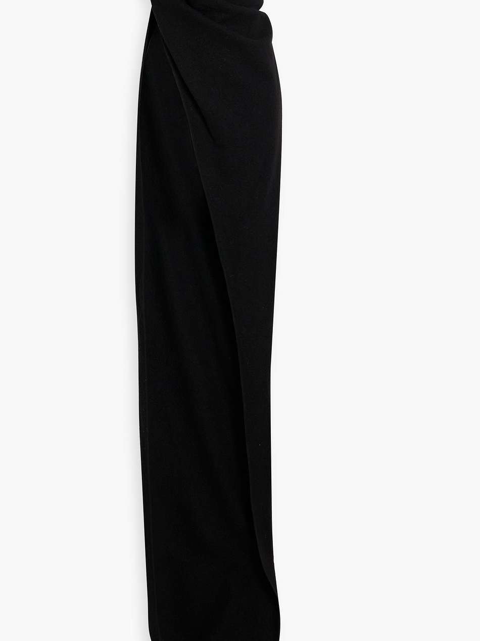 strapless bouclé-tweed wool top