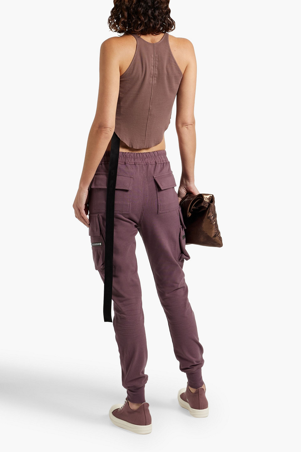 Rick Owens Drkshdw Organic-cotton Tank Top In Grape