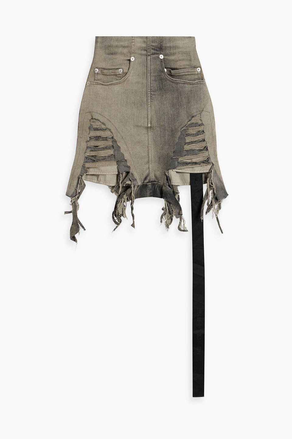 Distressed denim shorts