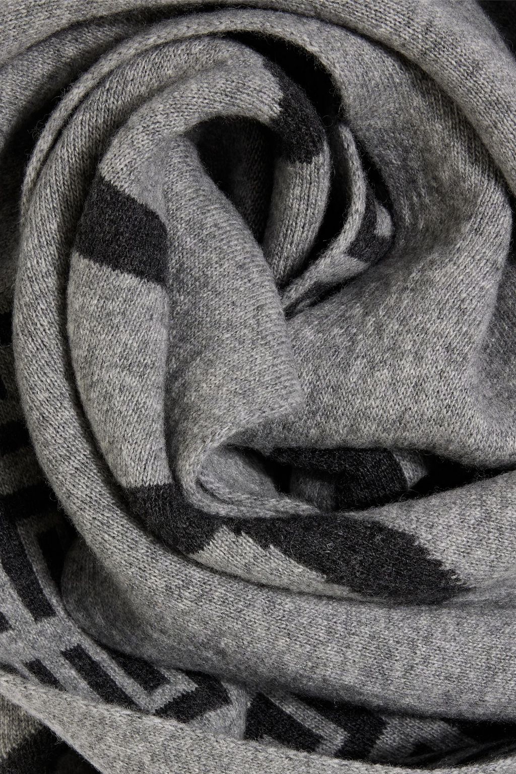 GIVENCHY Jacquard-knit wool and cashmere-blend scarf