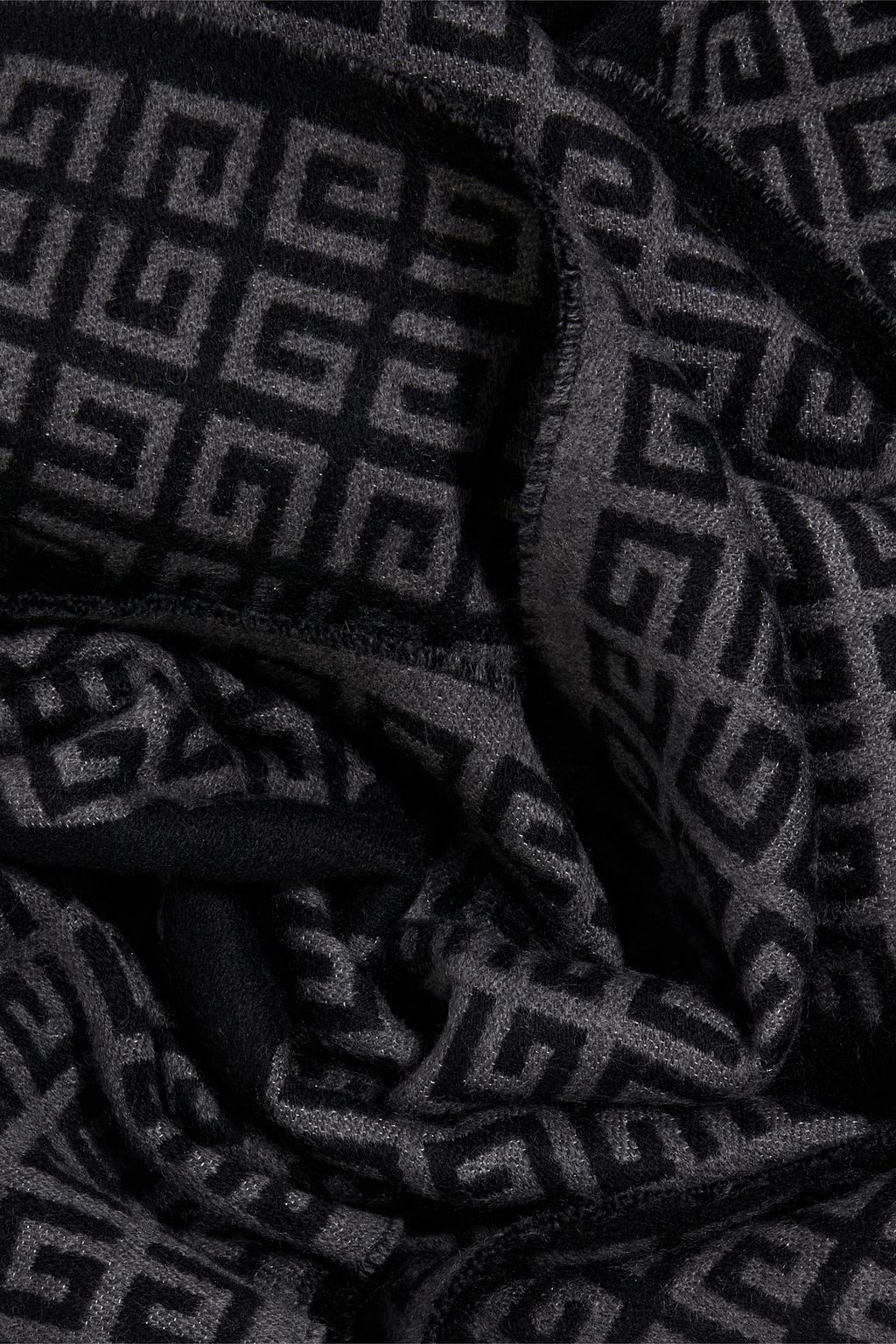 GIVENCHY Wool and silk-blend jacquard scarf