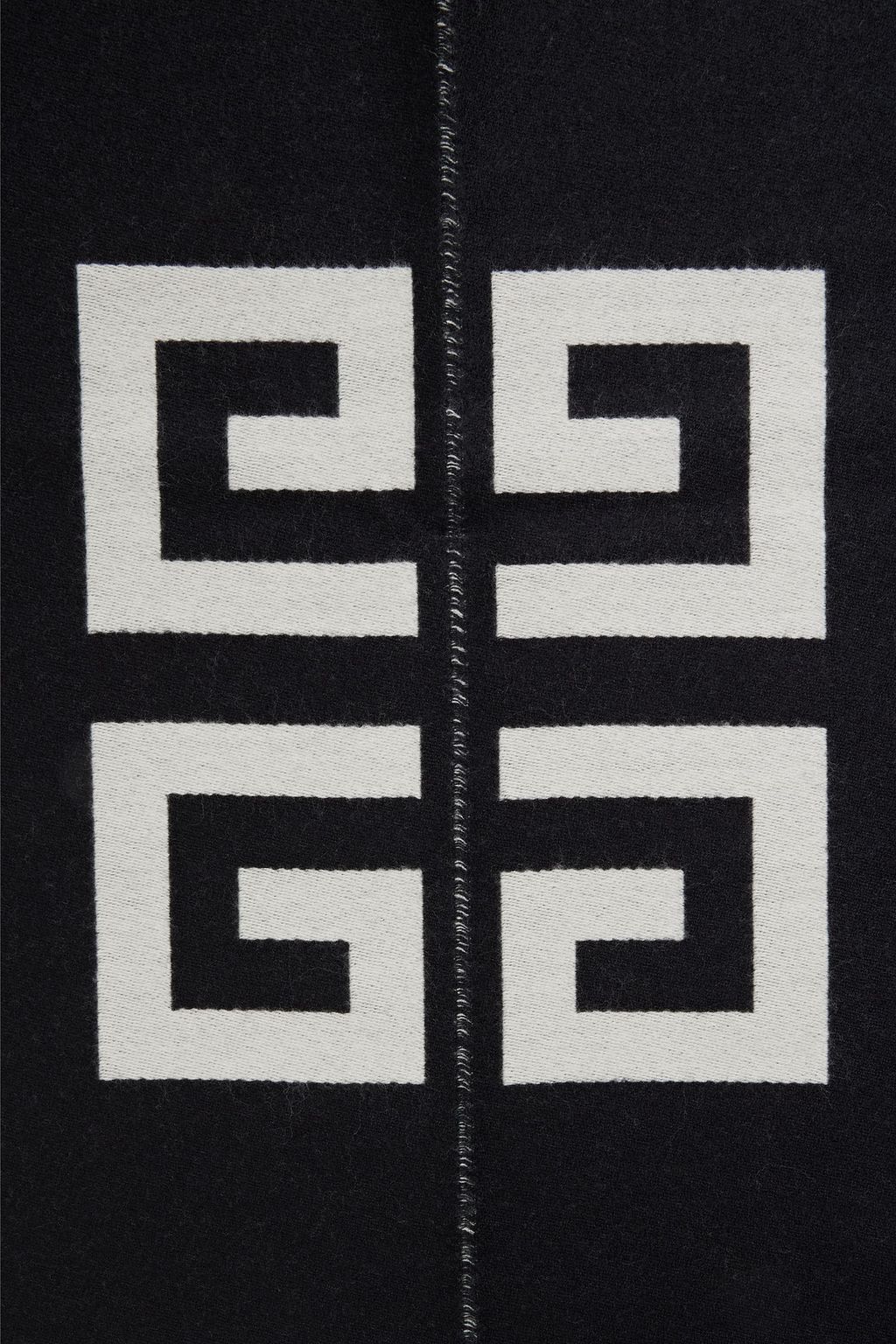 GIVENCHY Frayed jacquard-knit wool scarf