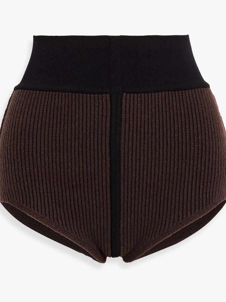 ribbed cashmere-blend shorts