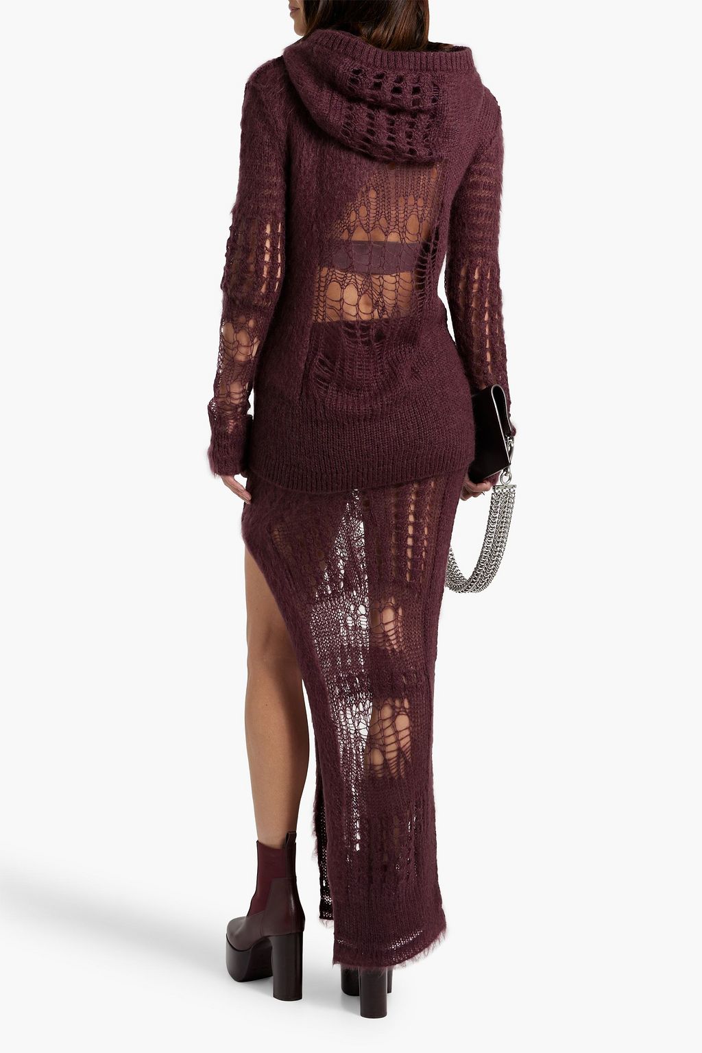 RICK OWENS Open-knit maxi skirt