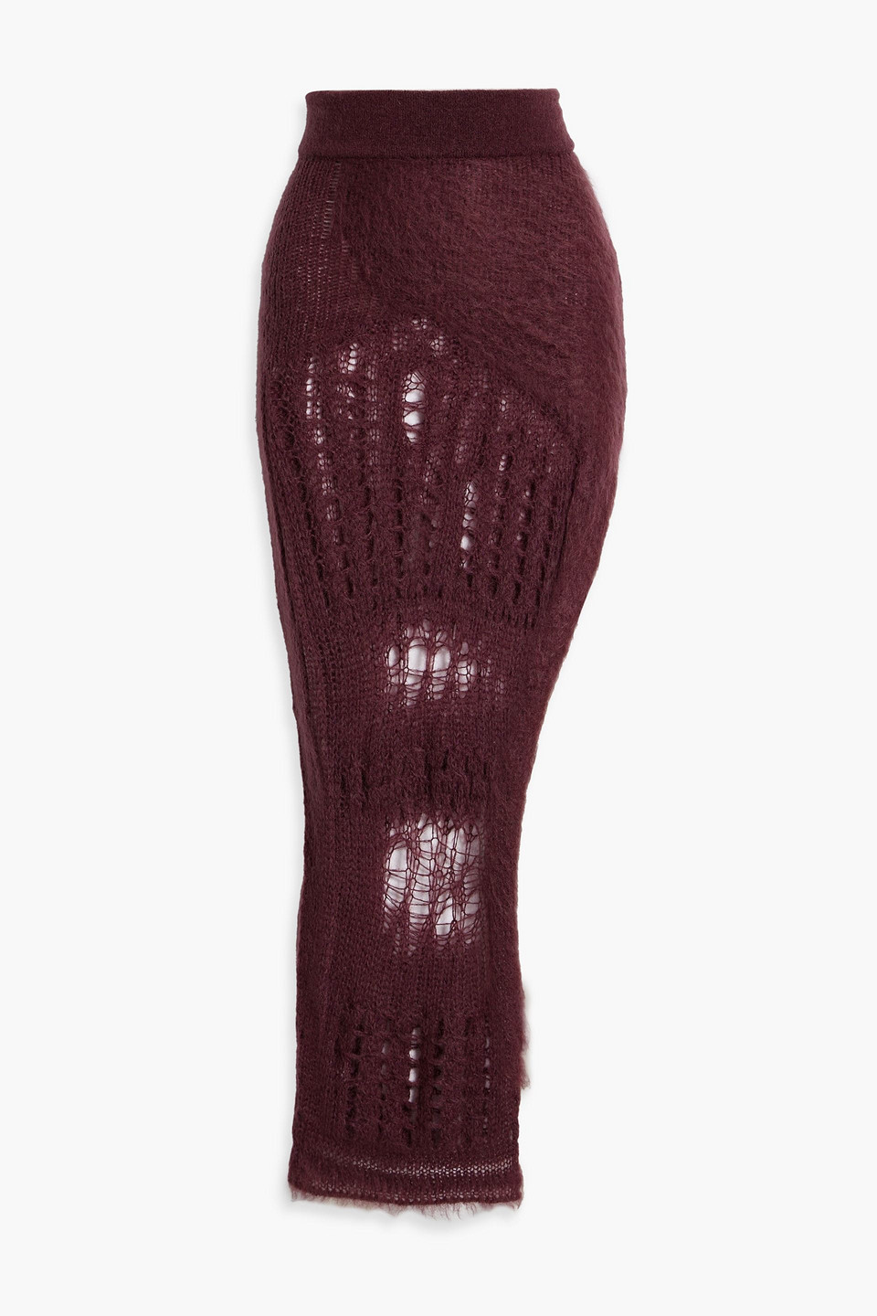 Rick Owens Open-knit Maxi Skirt In Grape