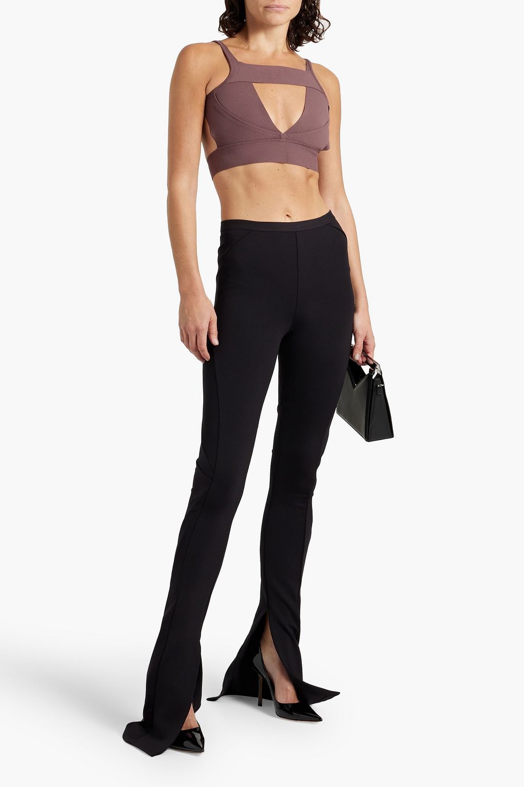 RICK OWENS Sling cutout stretch-knit bra top