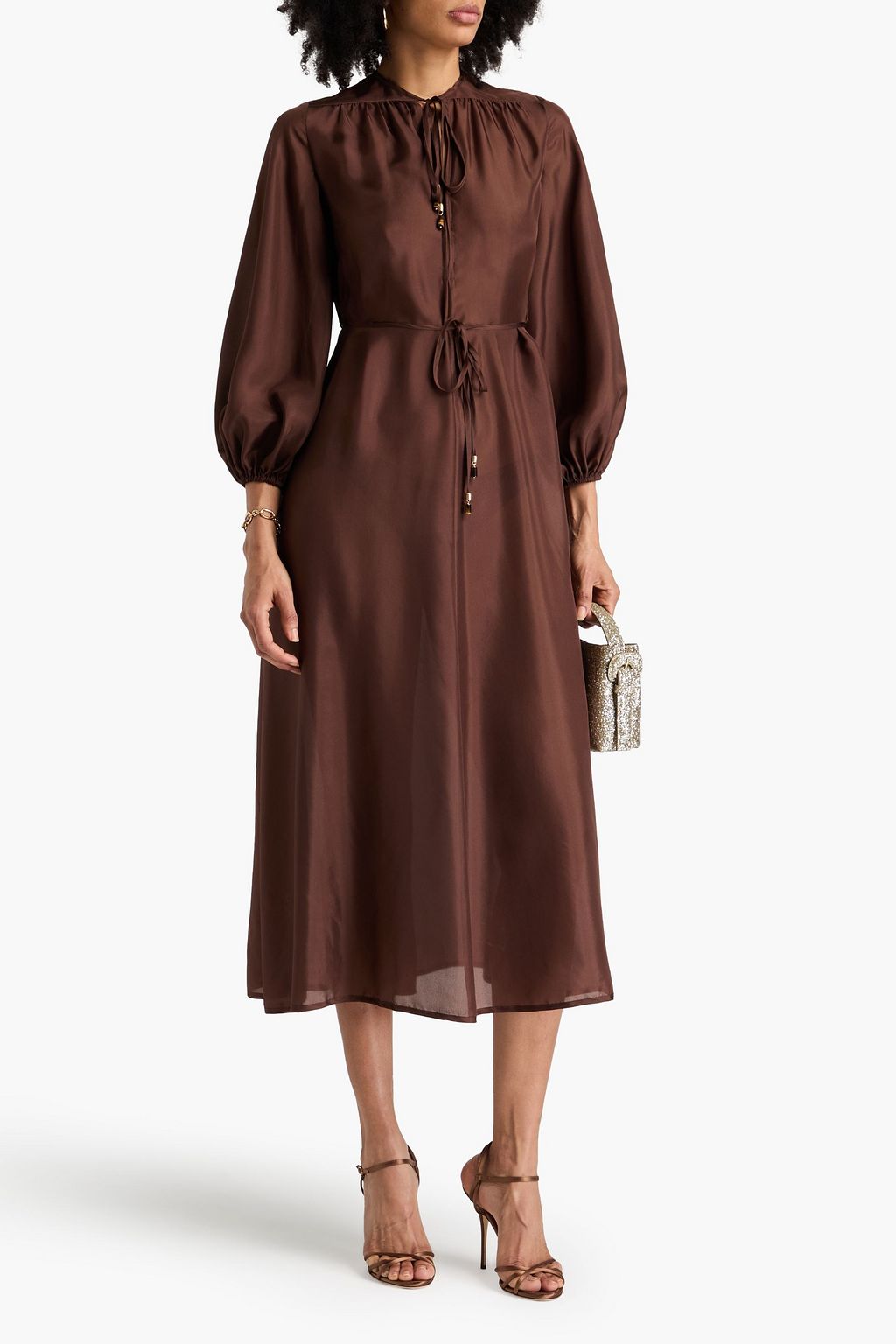 ZIMMERMANN 실크 미디 드레스