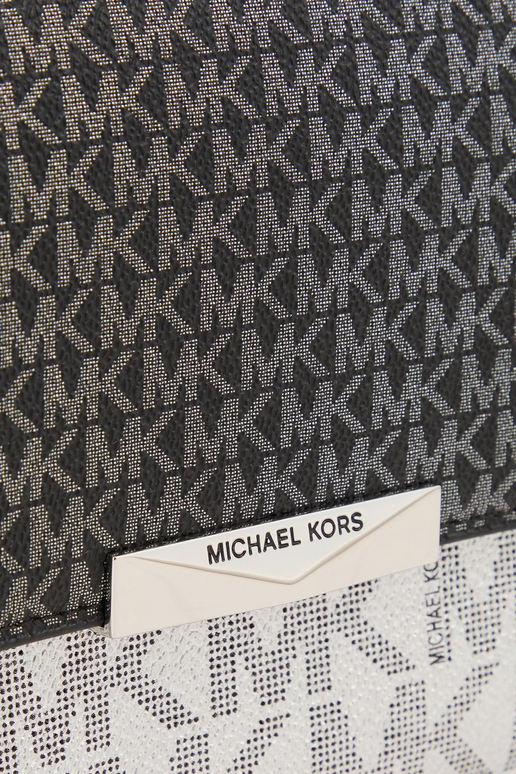 MICHAEL MICHAEL KORS フェイクテクスチャードレザー ショルダーバッグ メタリック ロゴプリント