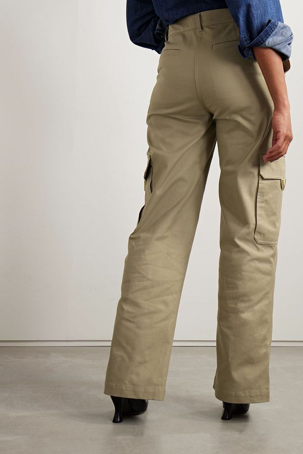 VALENTINO GARAVANI Cotton-blend canvas wide-leg cargo pants