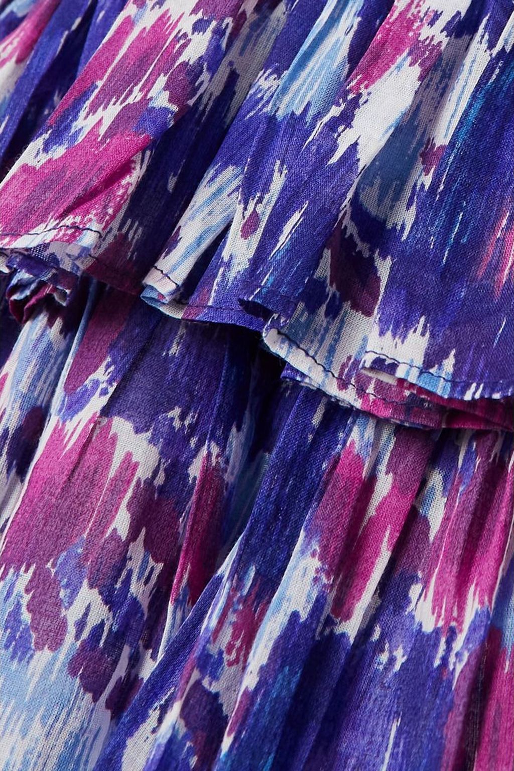 MARANT ÉTOILE تنورة Naomi قصيرة بتأثير مزموم من قطن الفوال بطبعات وكشاكش متعددة