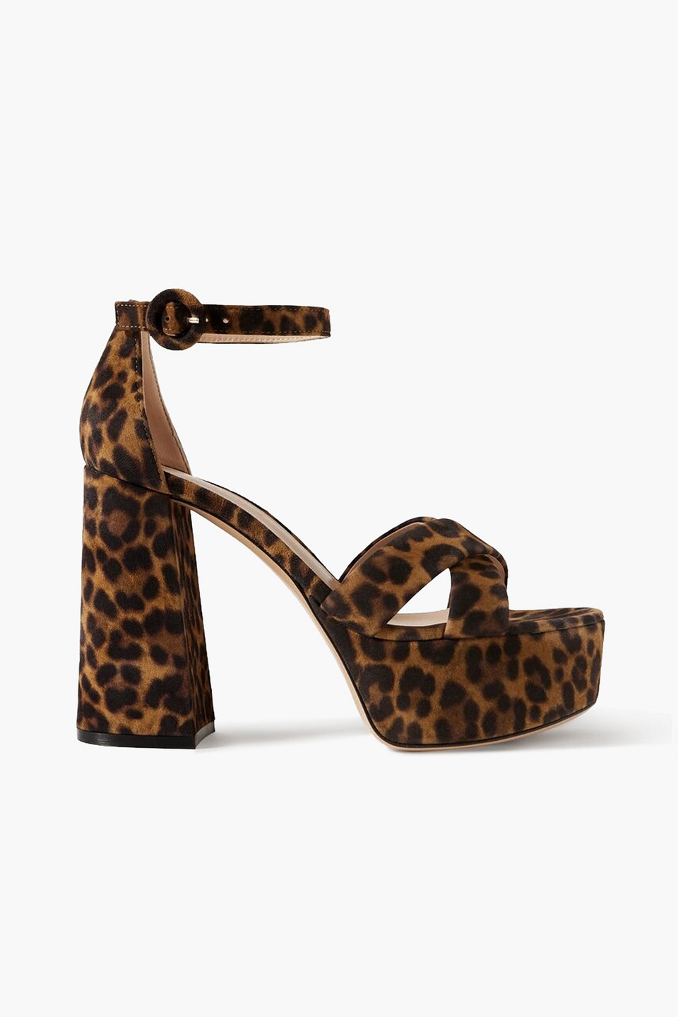 Gianvito Rossi Sheridan 110 Leopard-print Velvet Platform Sandals In Animal Print
