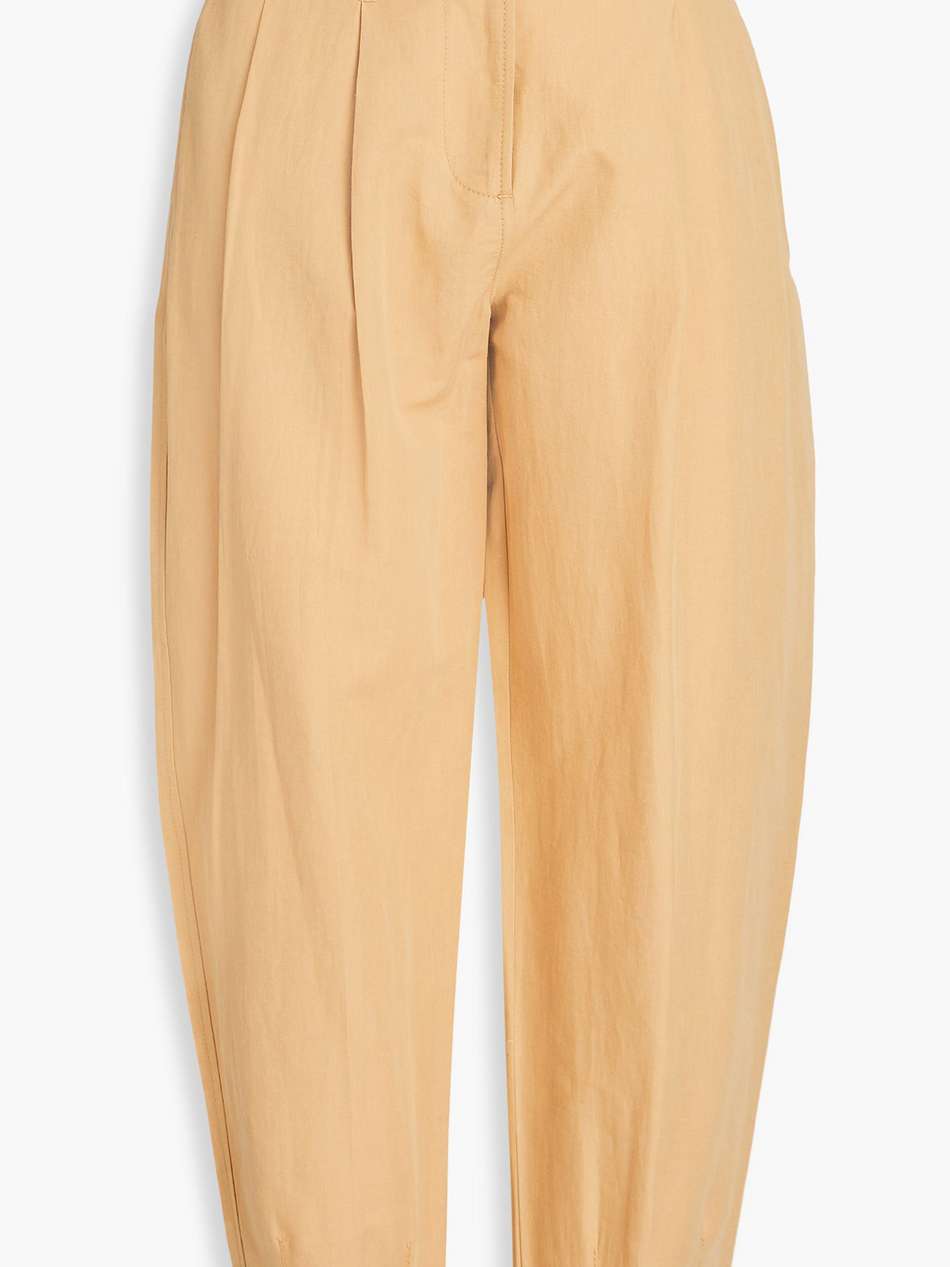 alda cropped cotton, linen and silk-blend tapered pants