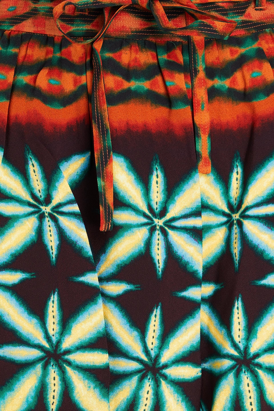 Ulla Johnson Clementine Printed Crepe Shorts In Green