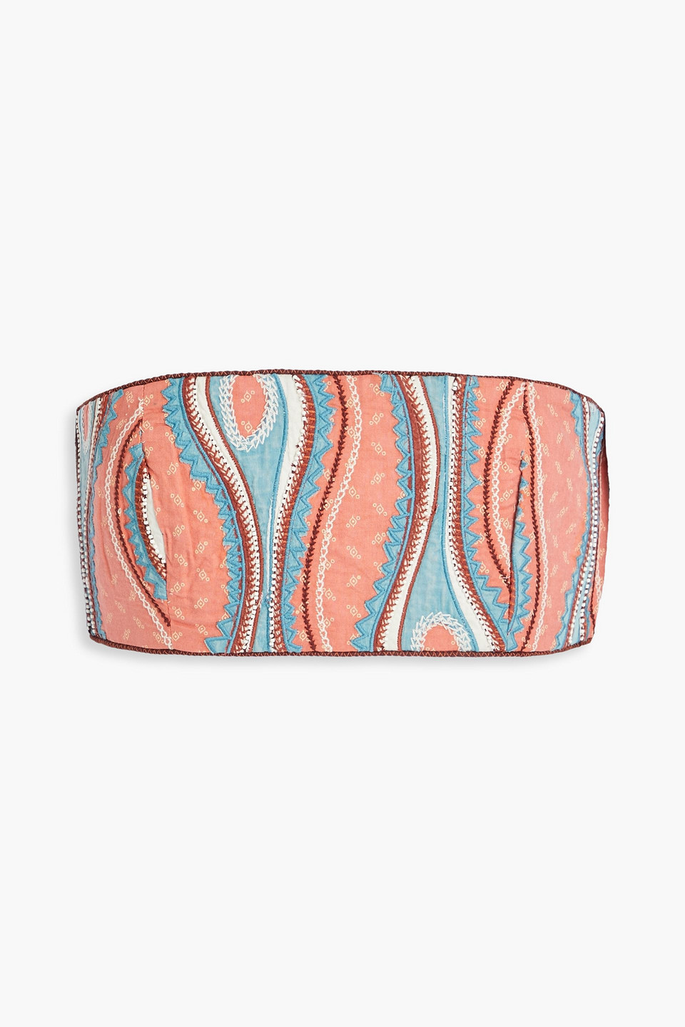 Ulla Johnson Isa Strapless Embellished Cotton Bra Top In Multi