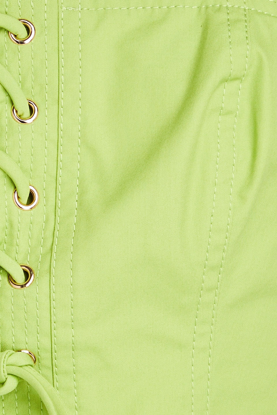Ulla Johnson Isla Lace-up Cotton-poplin Bra Top In Lime Green