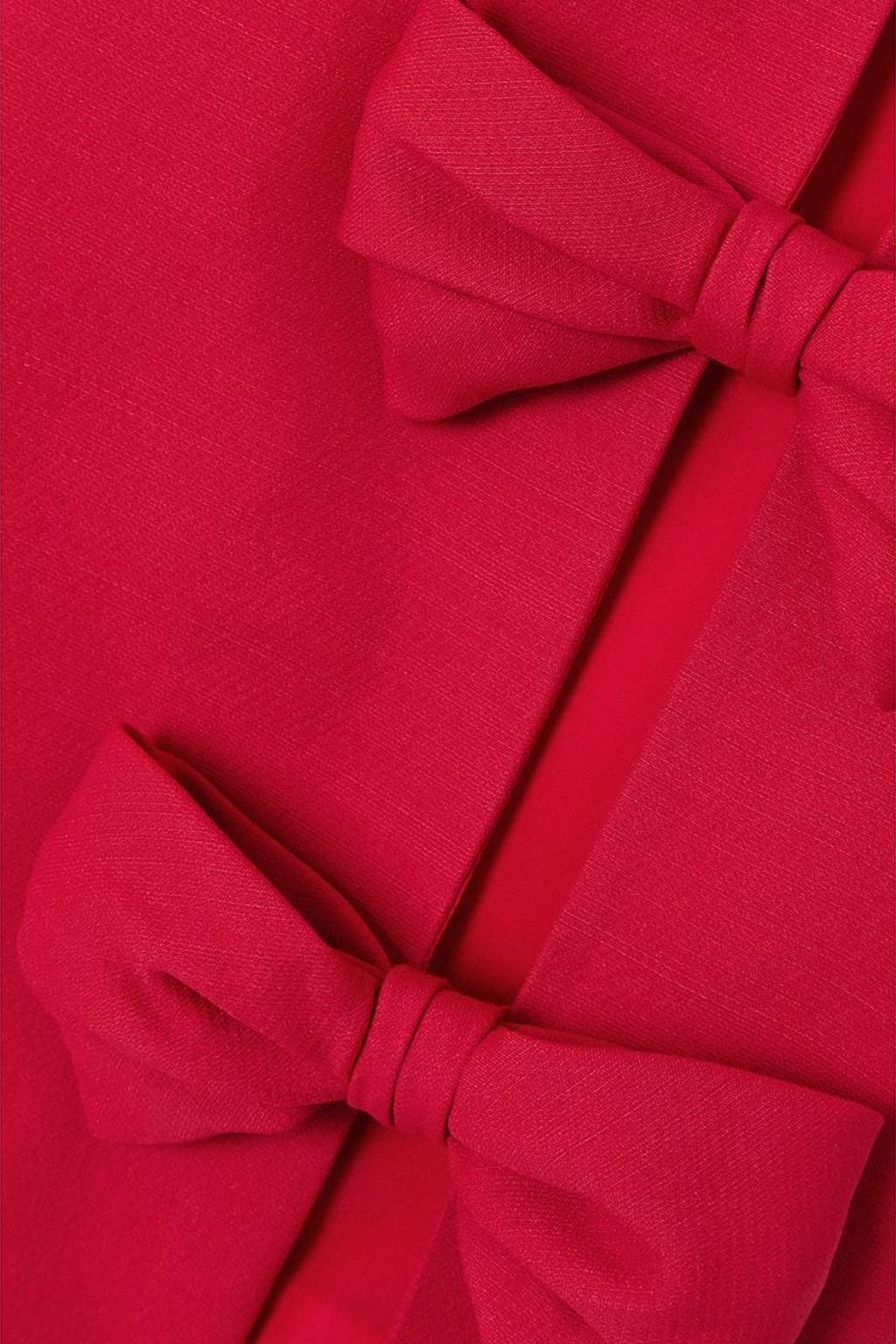 VALENTINO GARAVANI Bow-embellished wool and silk-blend crepe mini skirt