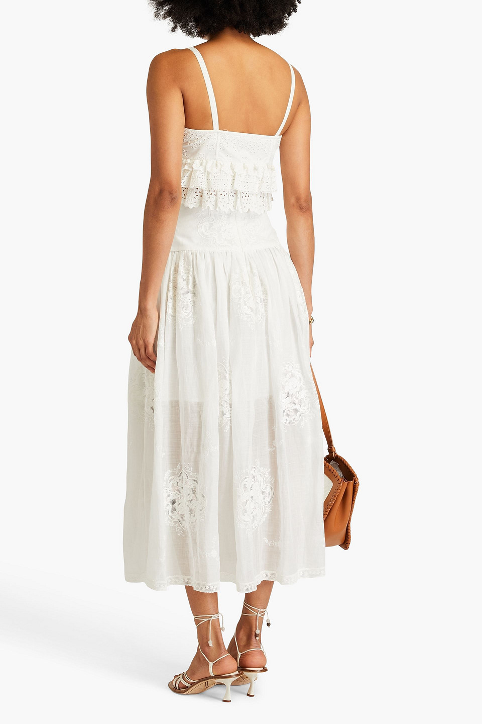 Ulla Johnson Clarissa Cropped Ruffled Broderie Anglaise Cotton Top In Off-white
