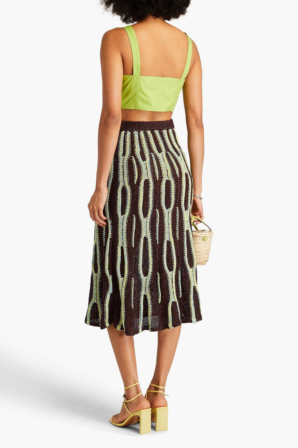ULLA JOHNSON Open-knit midi skirt