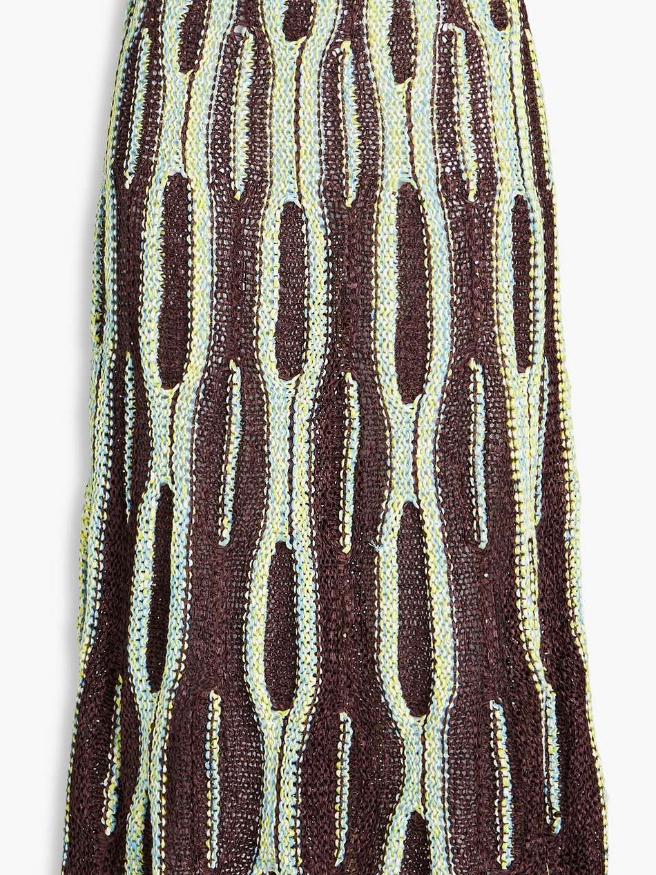 open-knit midi skirt