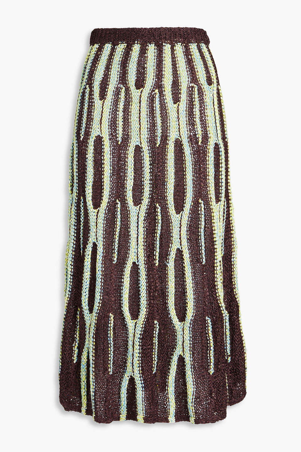 Ulla Johnson Open-knit Midi Skirt In Dark Brown