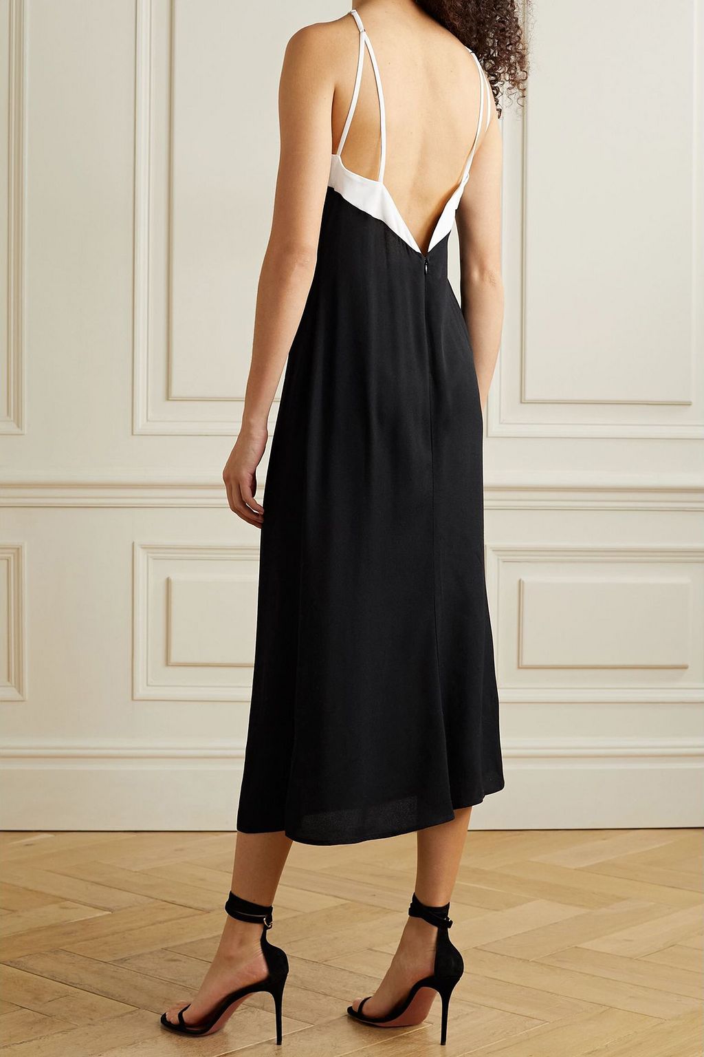 REFORMATION Damaris two-tone crepe halterneck midi dress