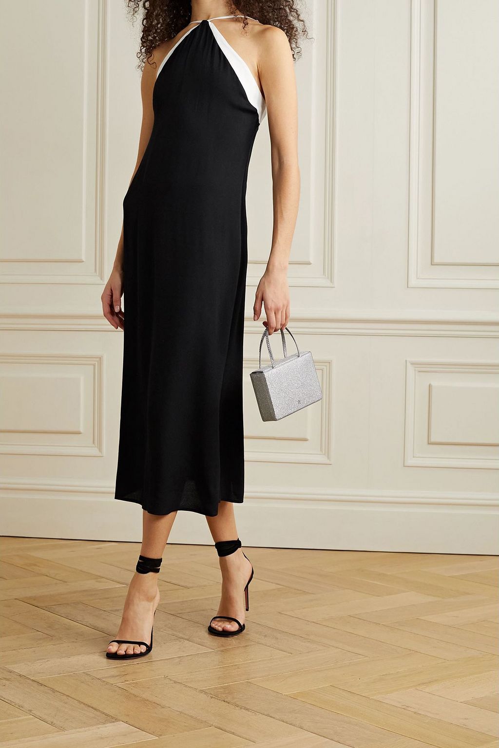 REFORMATION Damaris two-tone crepe halterneck midi dress