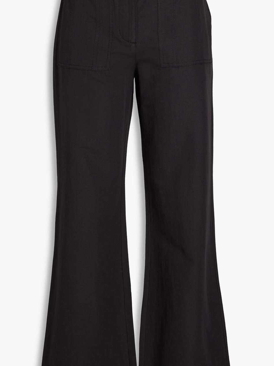 gabriella cotton, linen and silk-blend flared pants