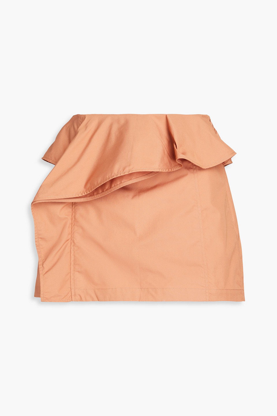 Ulla Johnson Ruffled Cotton-poplin Mini Skirt In Camelfarben