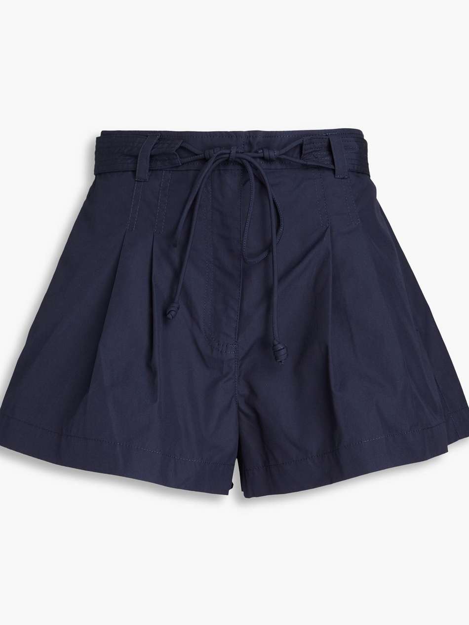 iris pleated cotton-poplin shorts
