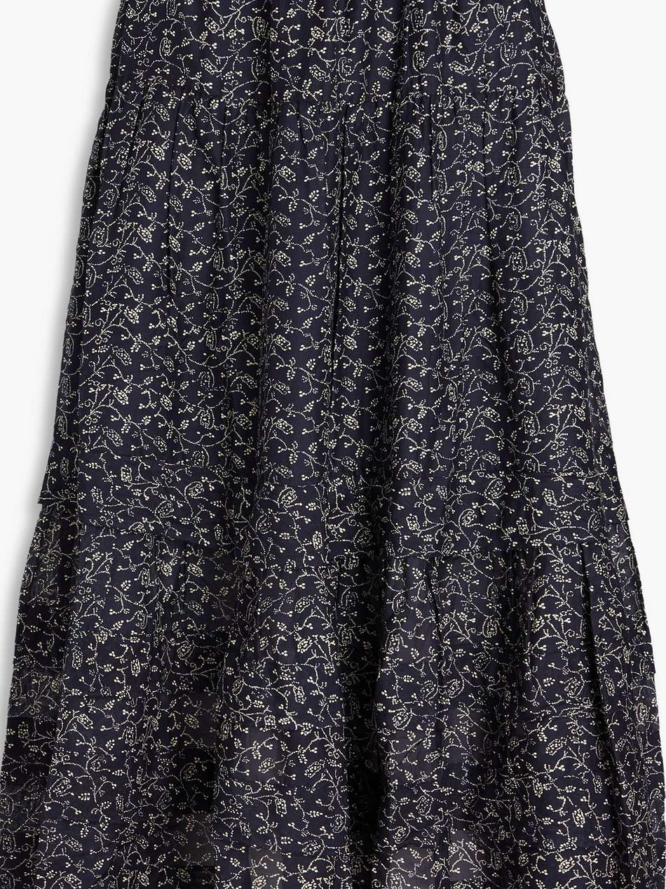 diana floral-print cotton and silk-blend midi skirt