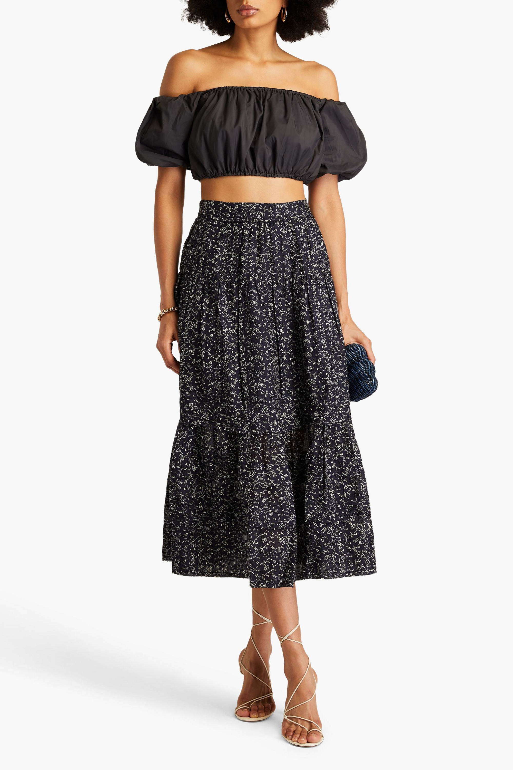 Ulla Johnson Diana floral-print cotton and silk-blend midi skirt