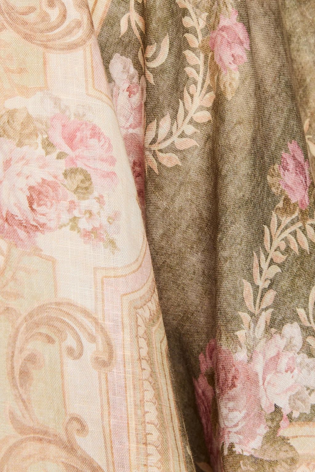 ZIMMERMANN قفطان من الكتّان مزين بطبعة الأزهار