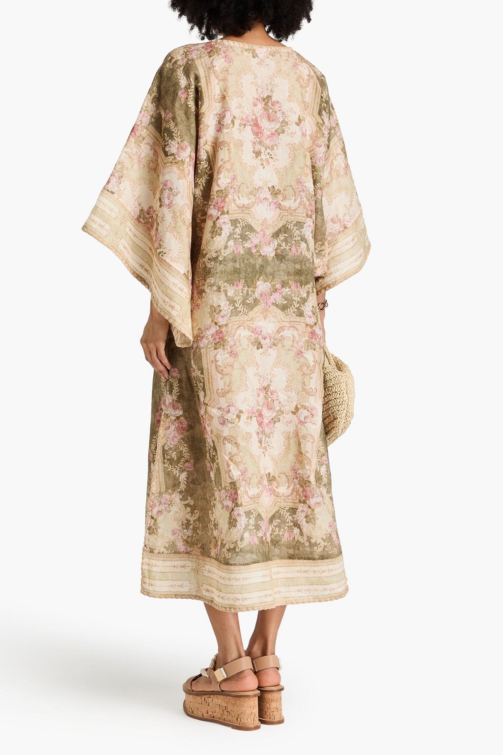 ZIMMERMANN قفطان من الكتّان مزين بطبعة الأزهار