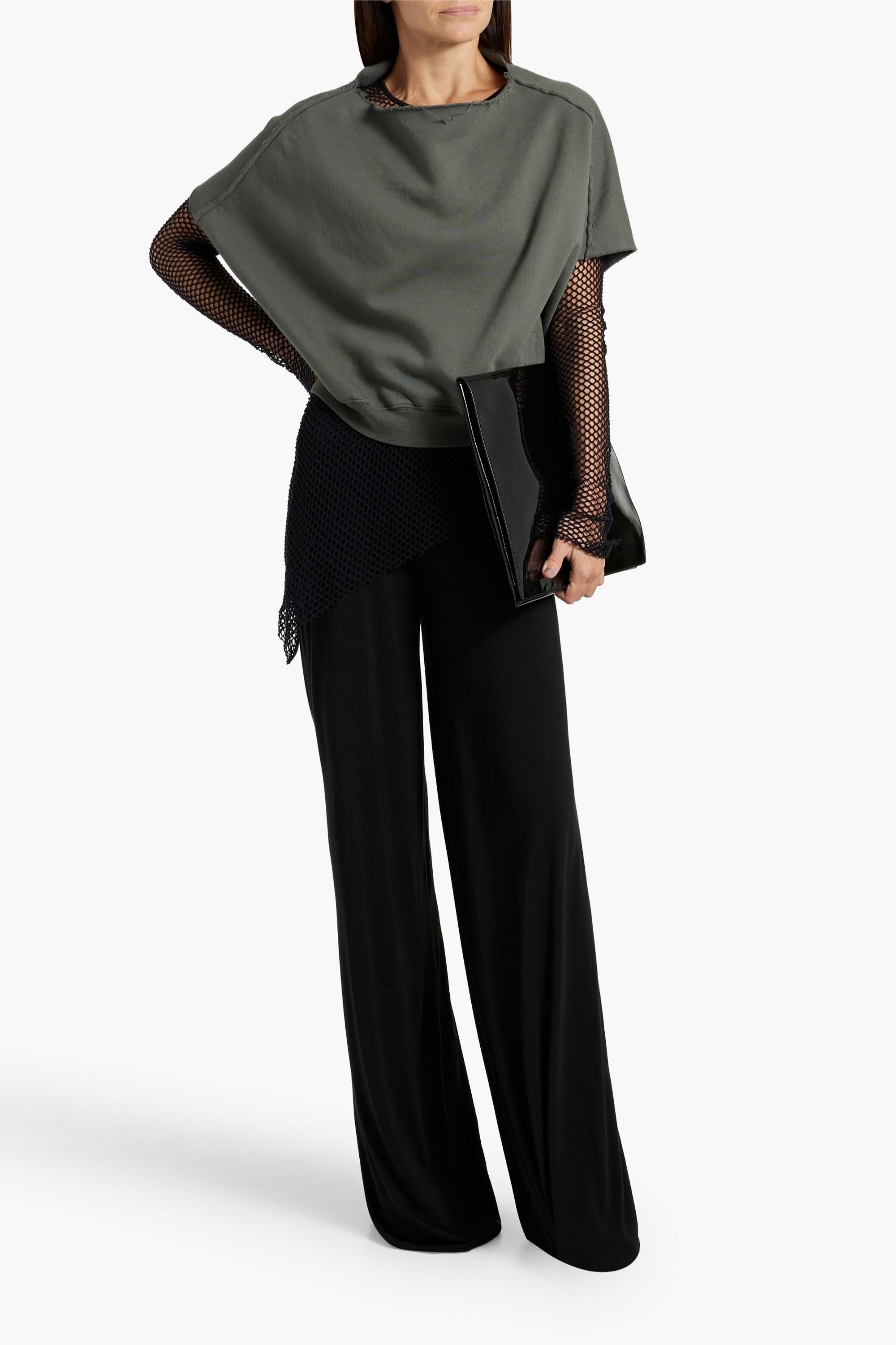 Rick Owens Modal-blend jersey wide-leg pants