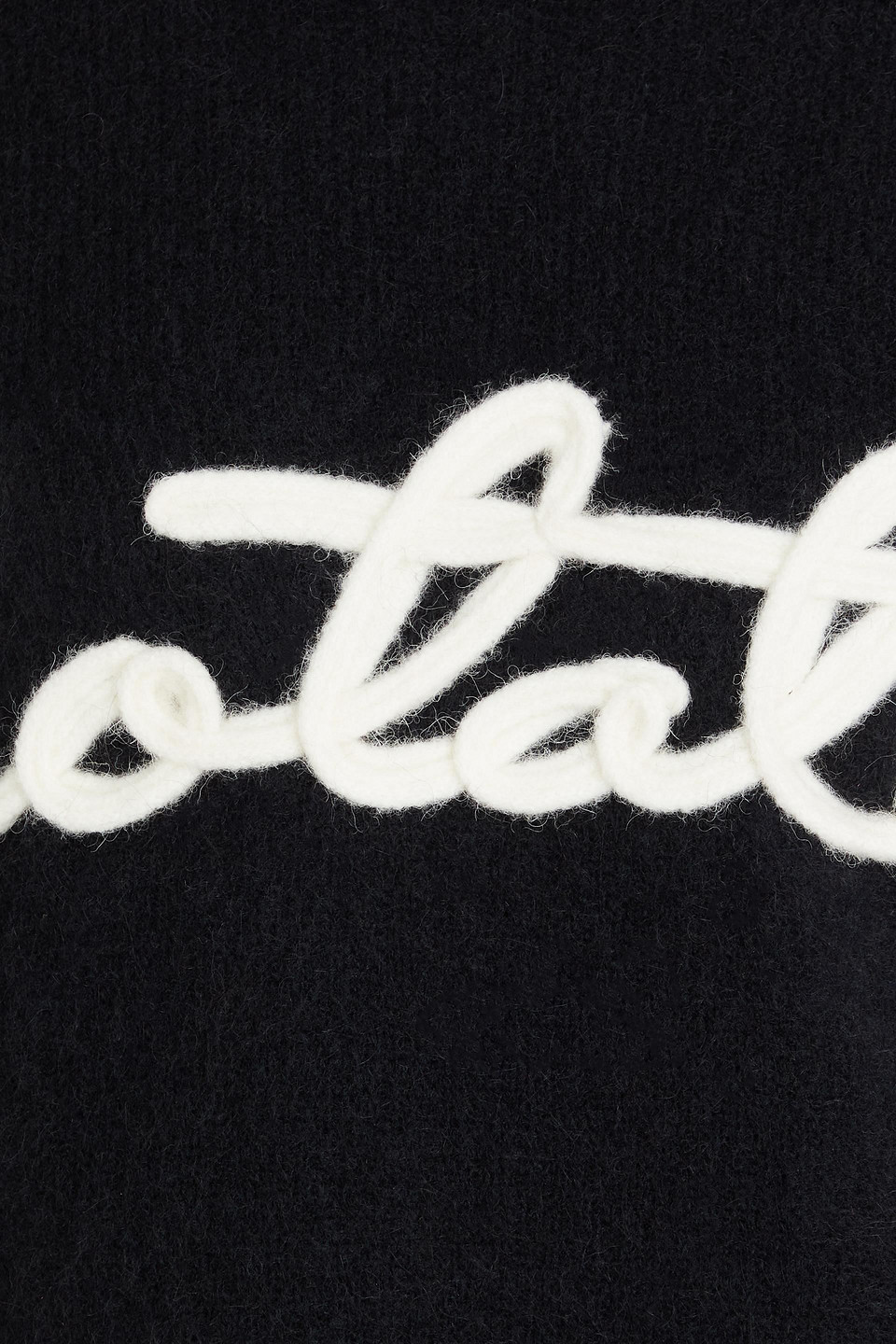 Shop Rotate Birger Christensen Logo-appliquéd Knitted Sweater In Black