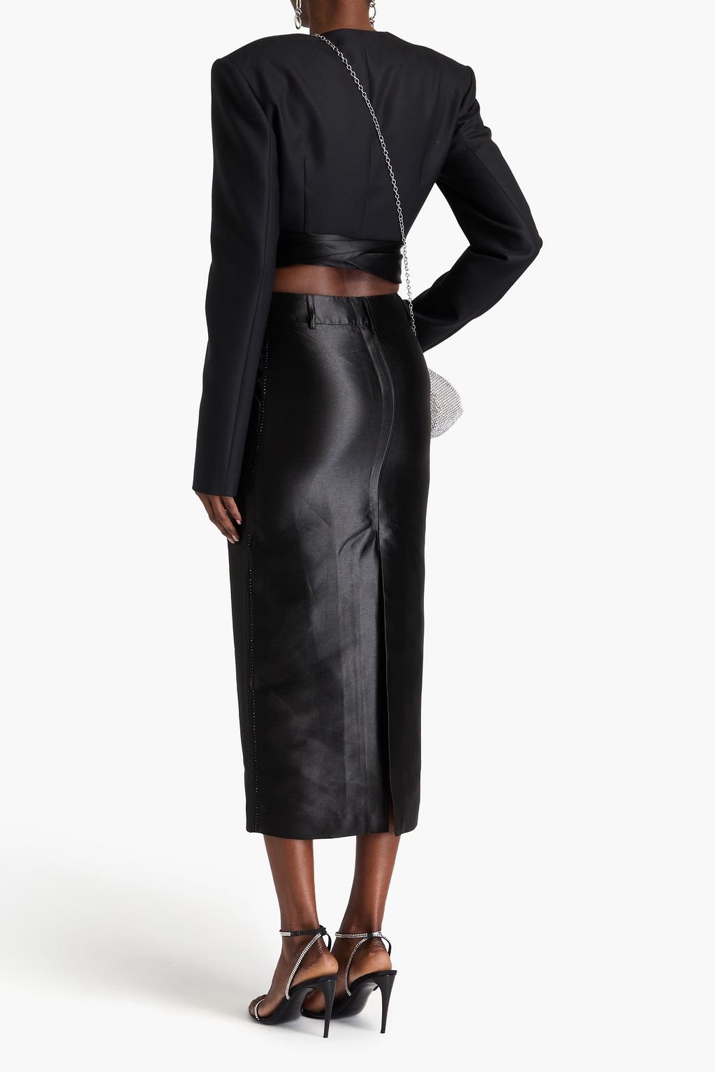 ROTATE BIRGER CHRISTENSEN تنورة متوسطة الطول مصنوعة من ساتان تويل مزركشة