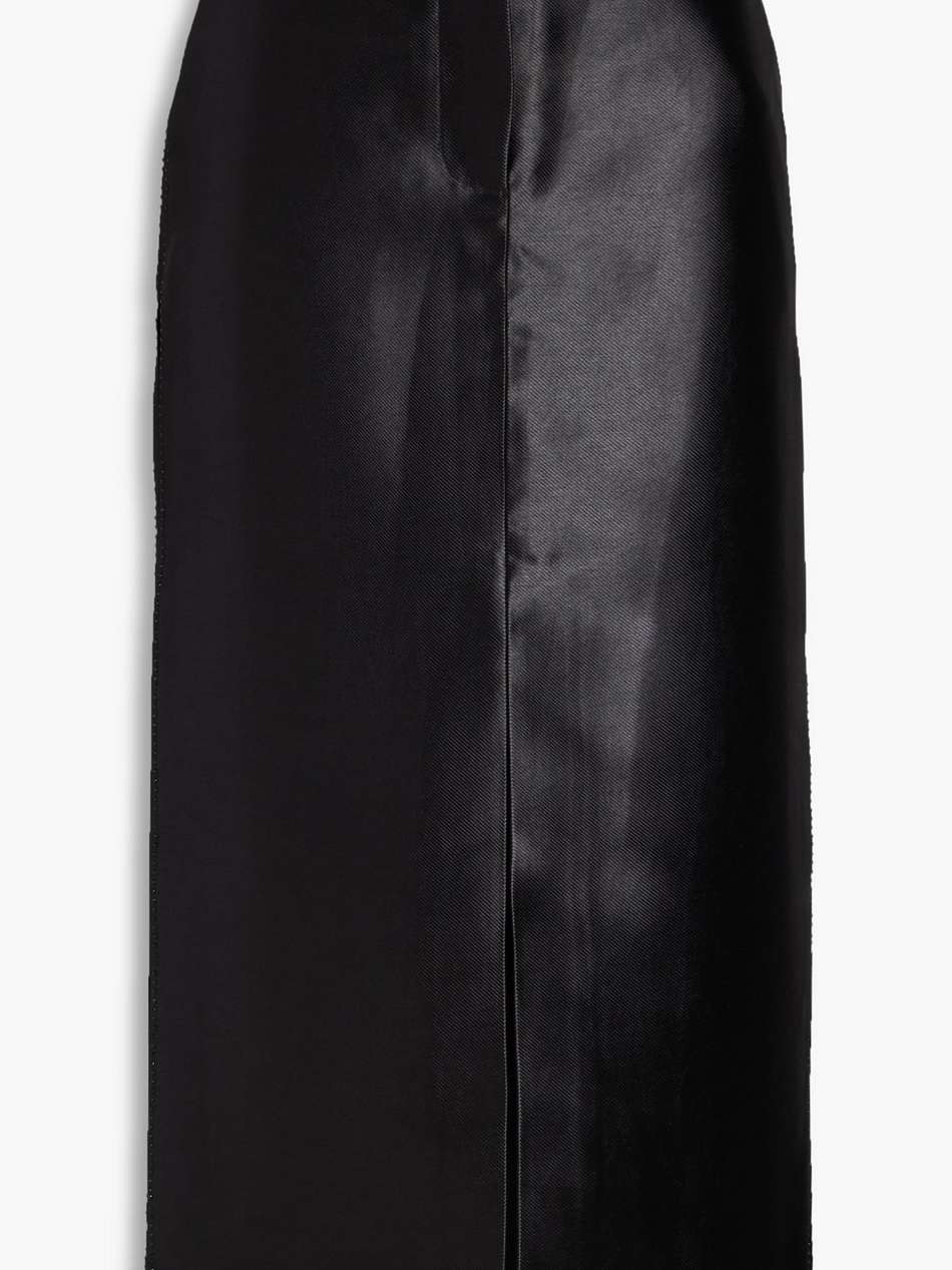embellished satin-twill midi skirt