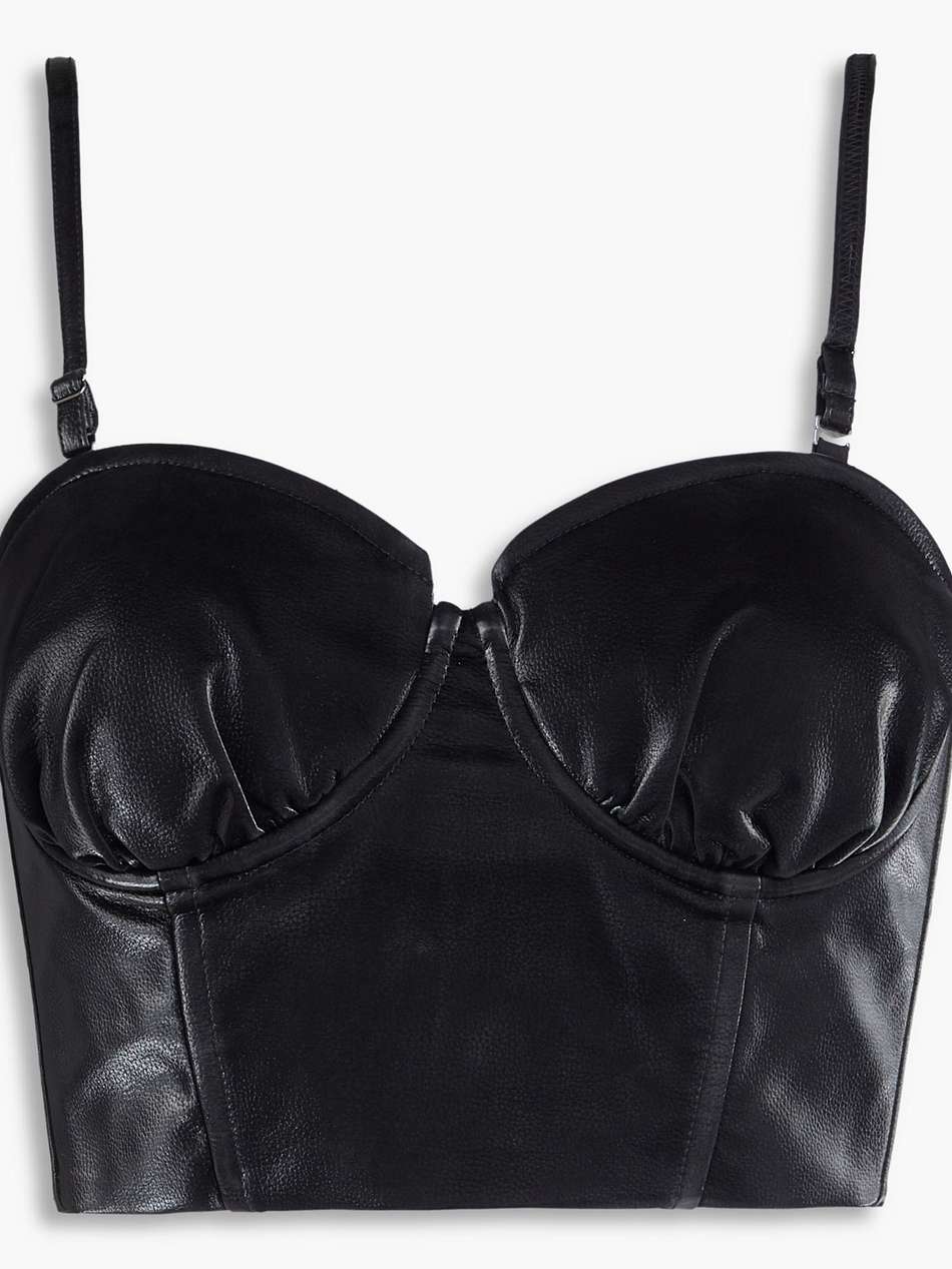 faux leather bustier top