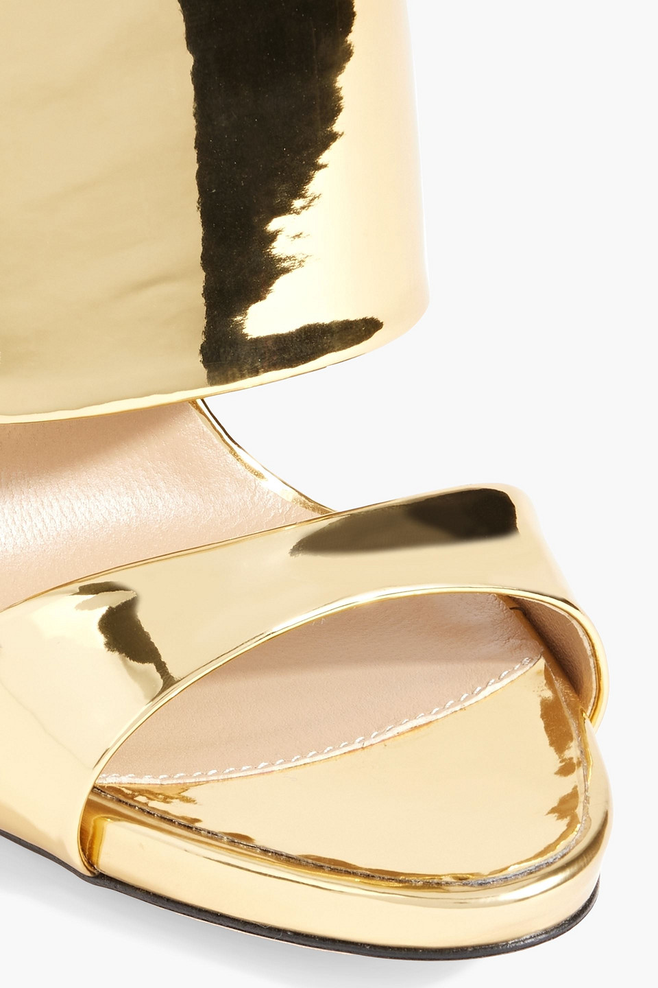 GIUSEPPE ZANOTTI ANDREA FAUX MIRRORED-LEATHER MULES