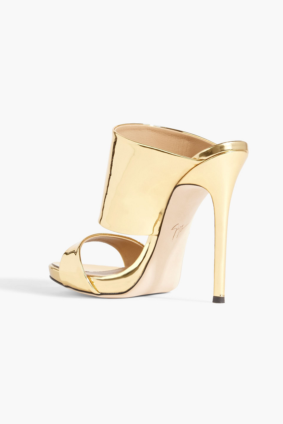 GIUSEPPE ZANOTTI ANDREA FAUX MIRRORED-LEATHER MULES