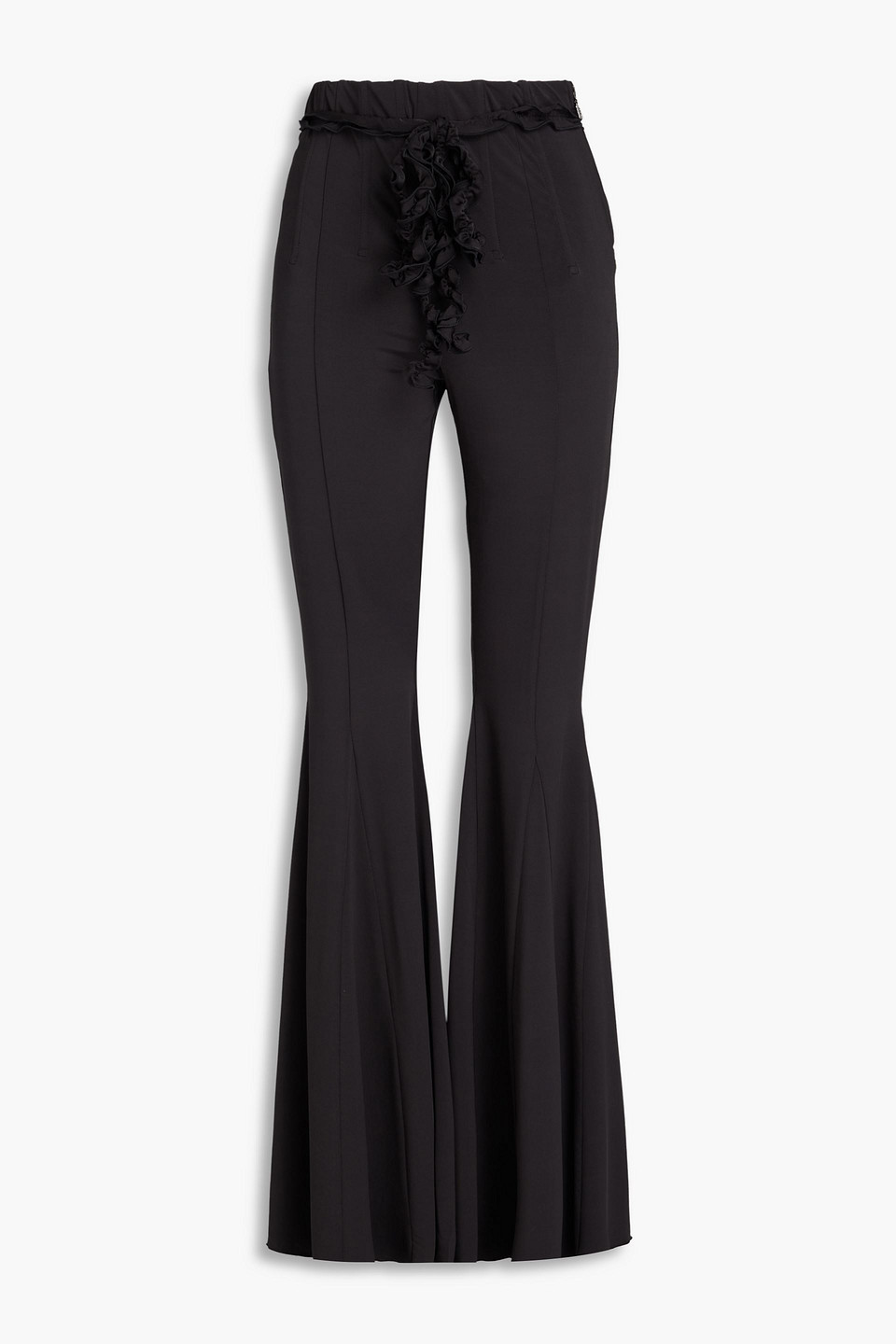ROTATE BIRGER CHRISTENSEN BELTED JERSEY FLARED PANTS