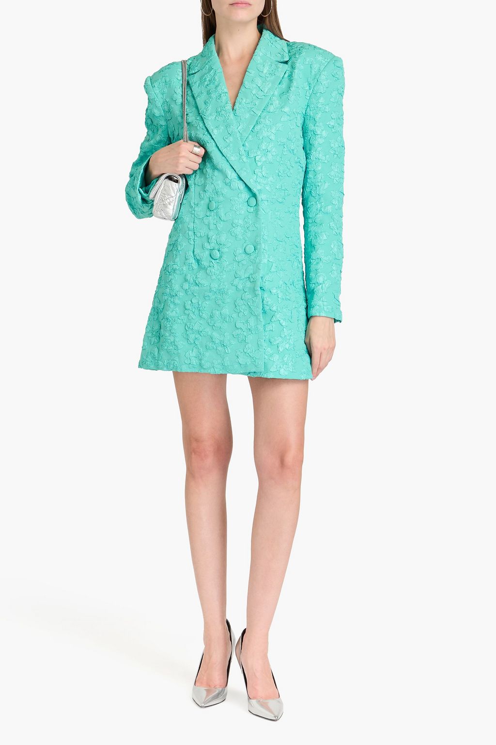 ROTATE BIRGER CHRISTENSEN Double-breasted cloqué mini tuxedo dress