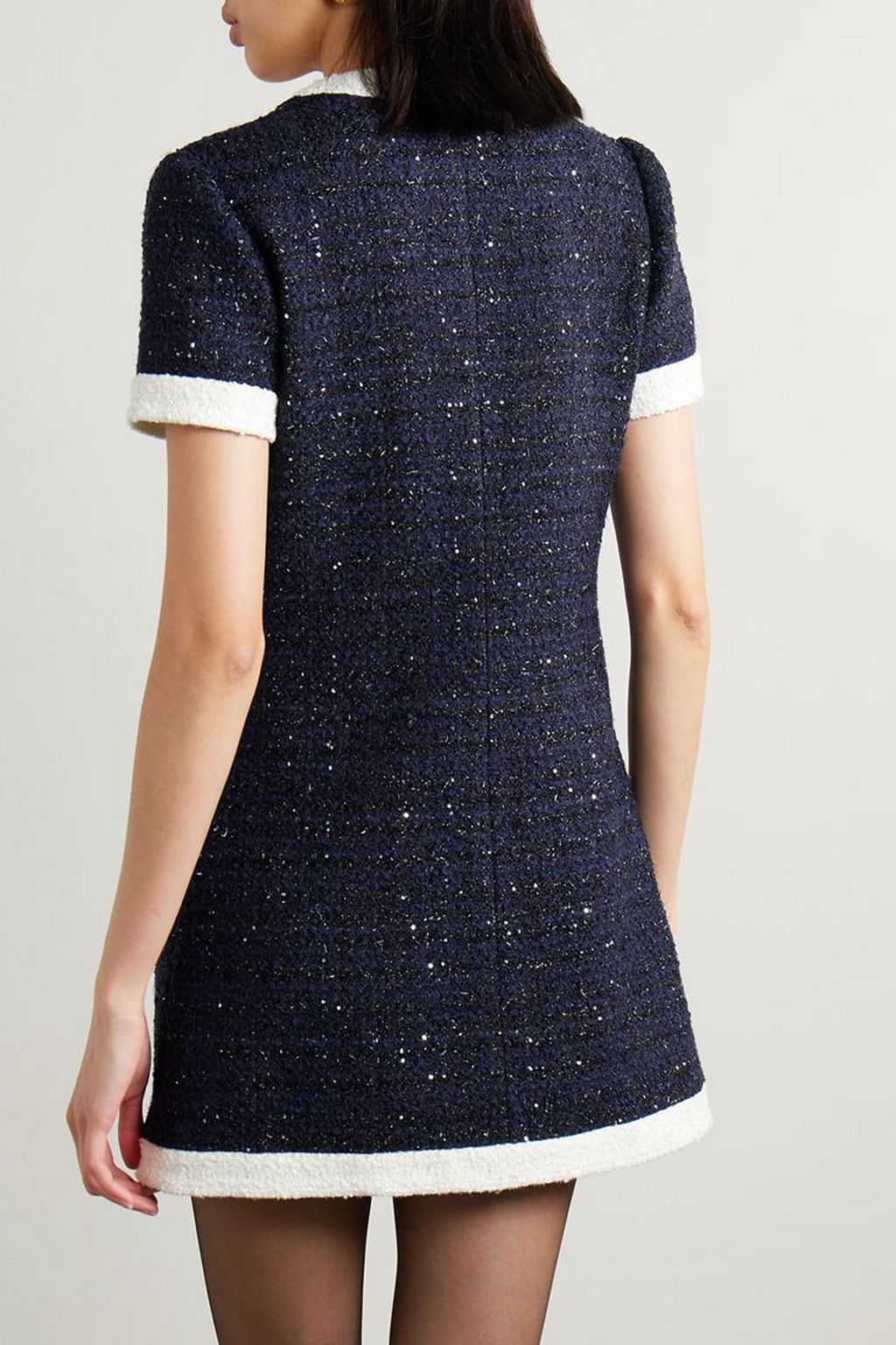 VALENTINO GARAVANI Sequin-embellished bouclé-tweed mini dress