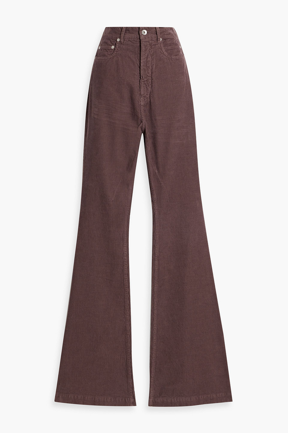 rick owens - bolan cotton-corduroy flared pants - purple - 26